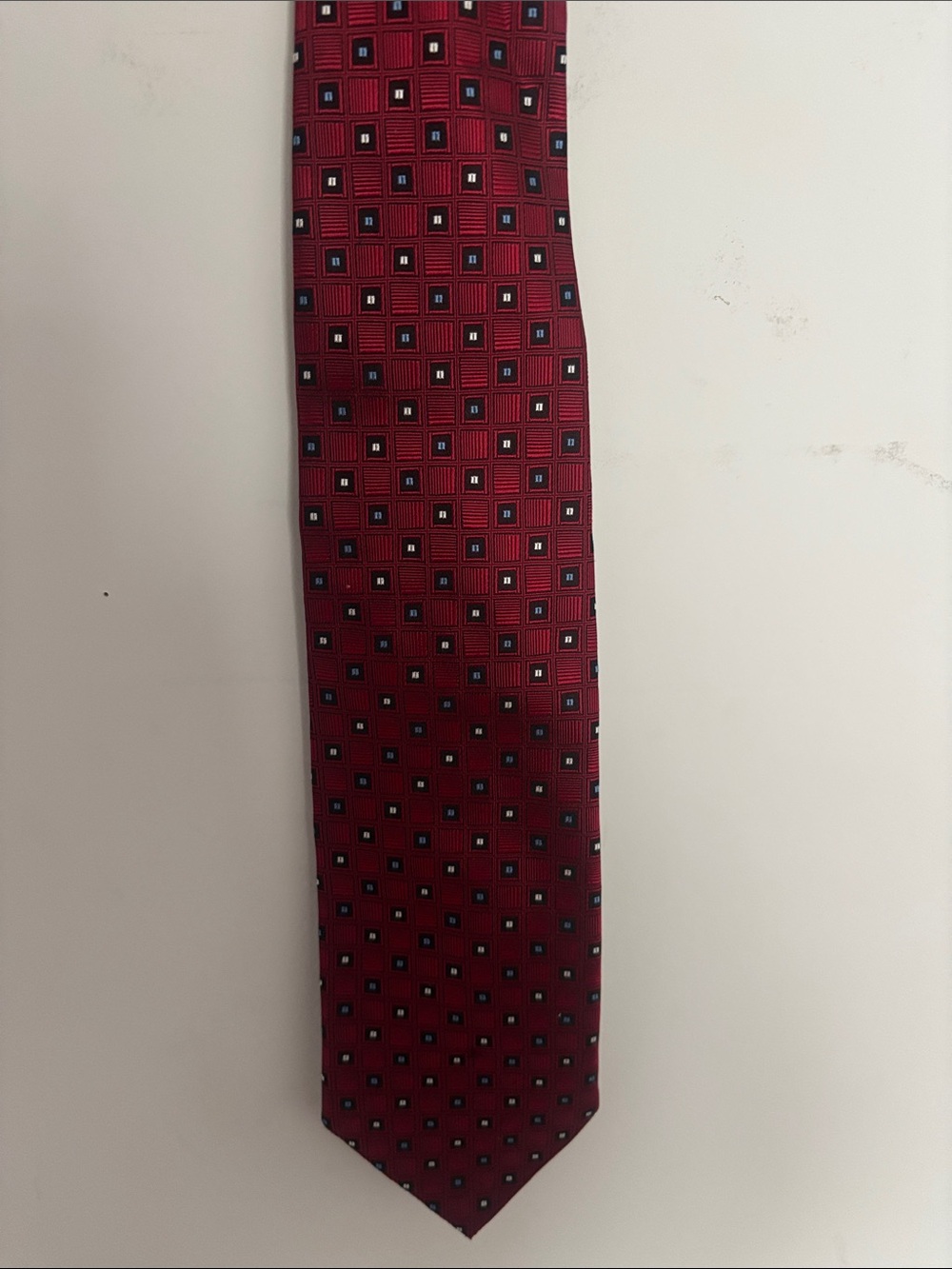 Zanetti cravatte Men's Red Geometric Silk Tie -
